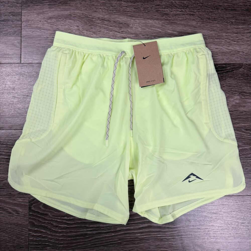 Nike Trail Dri-Fit Brief Lined Running Shorts Men's Small Volt HJ3574-701 NWT